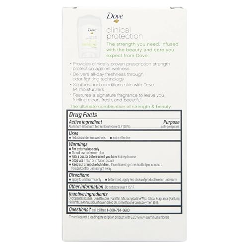 Dove Clinical Protection Anti-Perspirant Deodorant Stick 6 Pack, Cool Essentials Scent