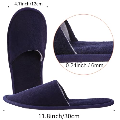Geyoga Disposable Slippers for Guests Bulk - Medium Dark Colors, 24 Pairs