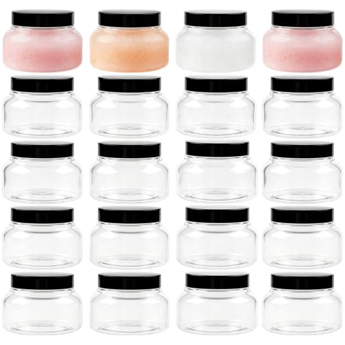 24 Pack 8 oz Plastic Jars with Lids - Tuscany Style Refillable Containers