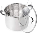 21.5 Qt Stainless Steel Water Bath Canner with Glass Lid & Induction Compatibility - Includes Jar Rack - Durable & Versatile