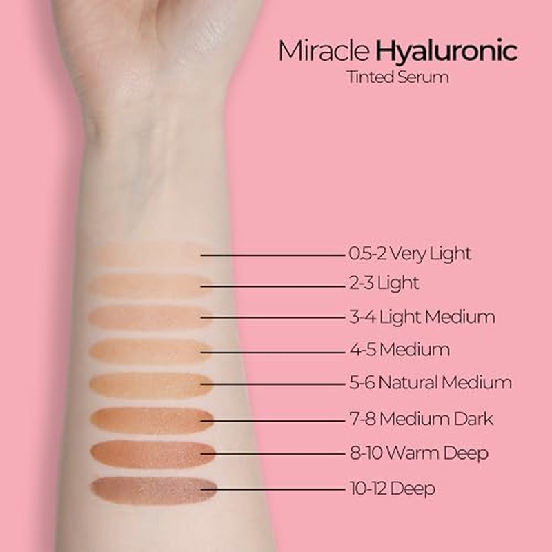 MCoBeauty - Miracle Hyaluronic Tinted Serum - 3-4 Light Medium - Skincare-Infused Hydrating Skin Tint with Hyaluronic Acid - Buildable & Medium Coverage Moisturizing Serum Foundation - Cruelty Free