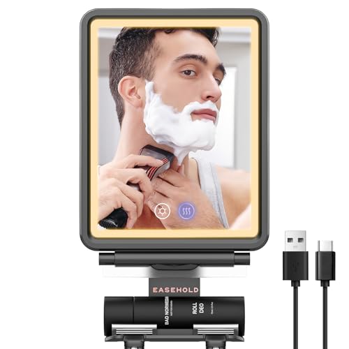 Fogless Shower Mirror with Light and Rechargeable Battery for Shaving and Grooming