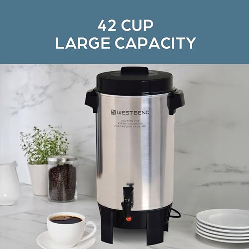 West Bend 42-Cup Aluminum Coffee Urn with Automatic Temperature Control & Dripless Spigot