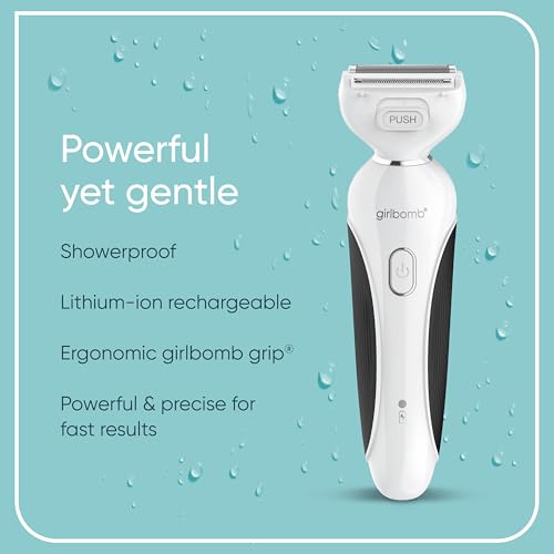 Conair Girlbomb All-in-One Shave & Trim System, Foil Shaver and Dual-Blade Face & Eyebrow Trimmer, Bikini Trimmer for Women, Gentle Hair Removal, Lithium-Ion Rechargeable with USB Charging Cord, White
