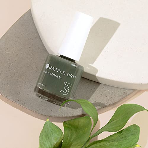 Dazzle Dry Nail Lacquer (Step 3) - Vigor - A dark, smoky oakmoss green. Full coverage cream. (0.5 fl oz)