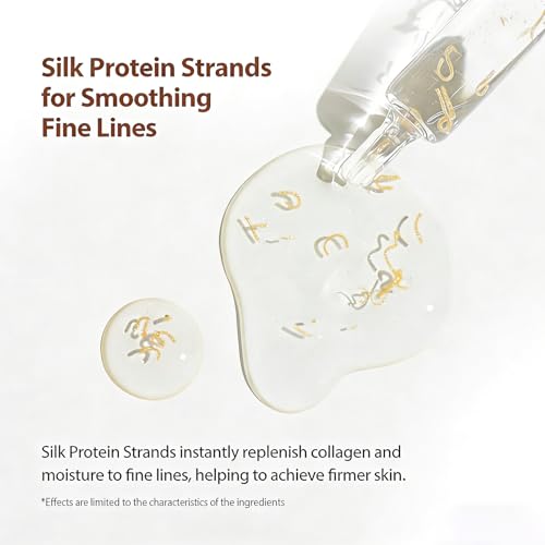 Silk Peptide Lifting Ampoule Set - Collagen Anti Aging Serum with Applicator - Hydrating Essence for Fine Lines & Wrinkles - Topical Use Only (2 Pack70ml)