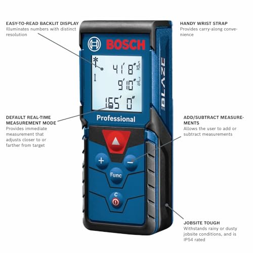 Laser Distance Meter 165 Ft. for Construction & DIY - Accurate Laser Measure