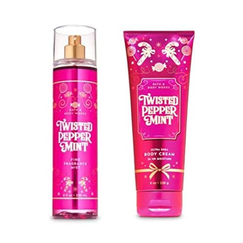 Bath and Body Works - Twisted Peppermint - Fine Fragrance Mist and Ultra Shea Body Cream - Full Size ? Winter 2019