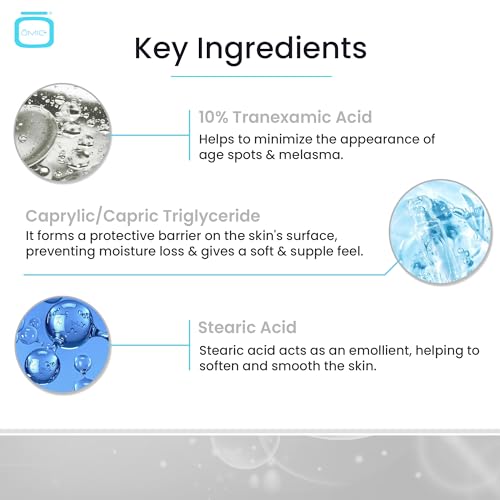 OMIC 10% Tranexamic Acid Cream ? 1 fl oz / 30ml ? Skin Brightening Cream, Reduce Appearance of Dark Spots, Skin Moisturizer, Even Skin Tone with Coconut Oil & Vitamin E