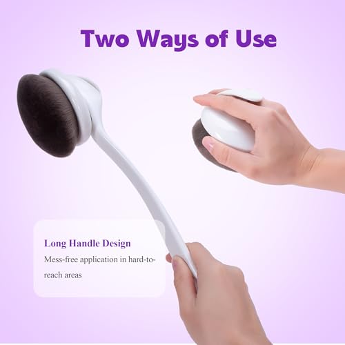 Babysheep Face & Body Kabuki Brush with Long Handle - White/Purple