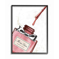Stupell Industries Makeup Nail Polish Brush Pink Silver Drip Fashion Design Framed Wall Art, Multi-Color