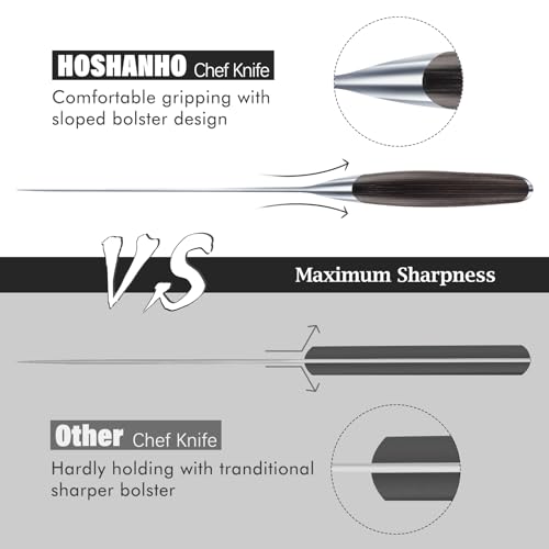 HOSHANHO 8-Inch Japanese High Carbon Steel Chef's Knife - Ultra Sharp, Ergonomic Handle
