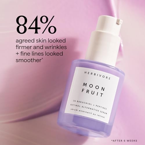 Herbivore Moon Fruit Bakuchiol Face Serum - Natural Retinol Alternative, Vegan & Cruelty-Free, 1 oz