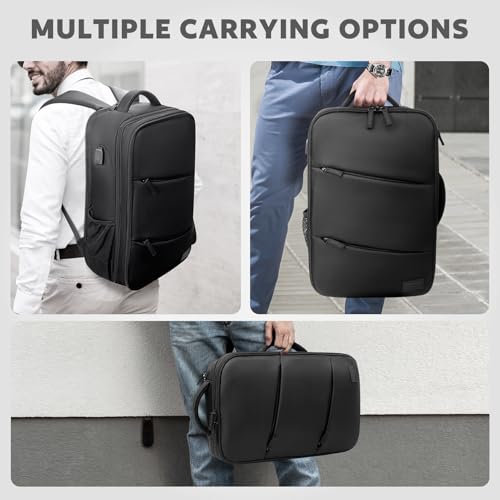 Barber Bag with Insulated Pocket, Portable Backpack for Clippers and Supplies, Travel Hairstylist Smart Bag with USB Charging Port, Water-resistant, Black