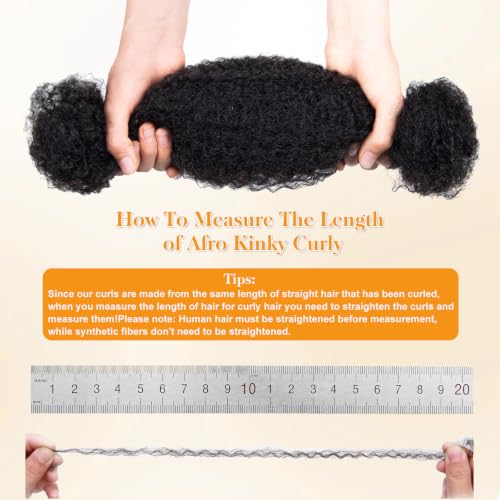 14 Inch Afro Kinky Curly Human Hair for Dreadlocks & Twists - 1B, 50g Pack