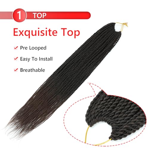 FIRSTCYH HAIR Senegalese Twist Crochet Hair 24 Inch Boho Style 9 Packs T1B/30