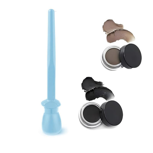 Silicone Eyeliner Pen Set - Quick-Drying Brush Set, Paired With Waterproof Black And Brown Gel Cream - Easy, Streak-Free Application Design Suitable For Beginners And Professionals Alike. (Blue)
