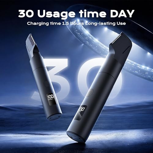 Men's Waterproof Pubic Hair Trimmer with LED Display - Black