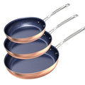 Nuwave 3-Piece Non-Stick Fry Pan Set - Rustic Copper Variation, 8, 10, 12 Inch