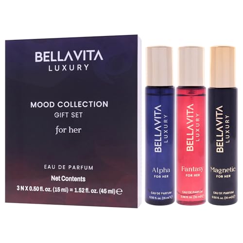 Bellavita Gift Set for Women - 3 Mini EDP Sprays, Long-Lasting Fragrance Gift Pack