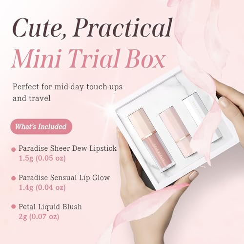 Mini Makeup Kit with Lip & Cheek Products - Travel Size, Gift Set