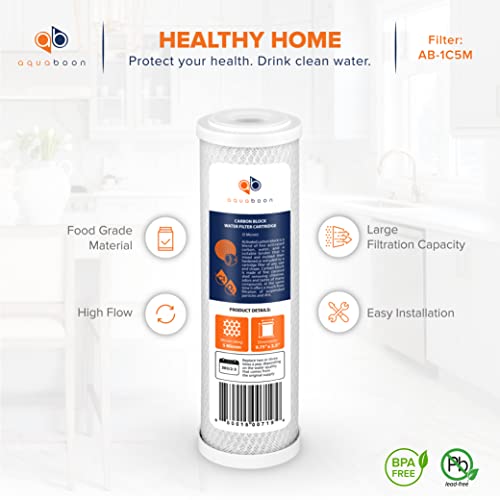 20 Pack 5 Micron 10x2.5 Water Filter Cartridges Sediment & Carbon Replacement Set