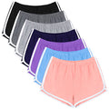 Women's Cotton Shorts Athletic Gym & Yoga Shorts - Light Blue, Salmon, Purple, Navy, Mixed Colors, Large