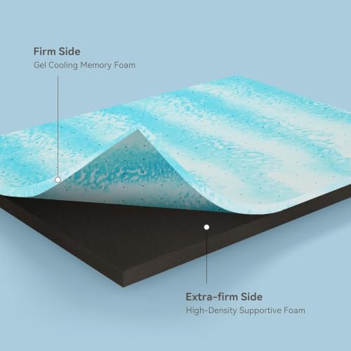 Erdoru Extra Firm 3-Inch Queen Mattress Topper – Pain-Relief Gel Memory Foam & High-Density Layer