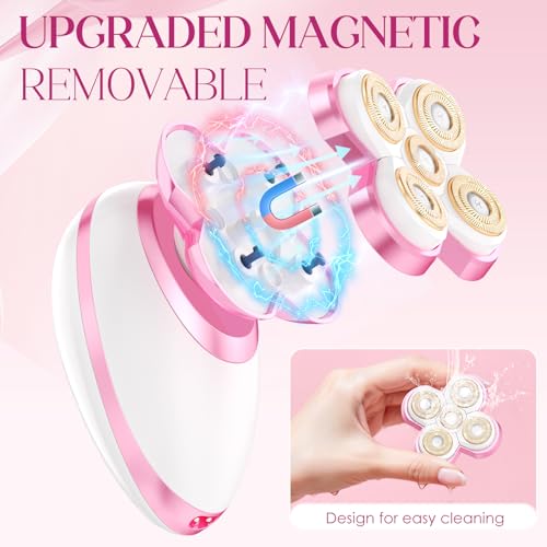 Women's Electric Razor for Legs & Bikini - Waterproof Rechargeable Trimmer Pink