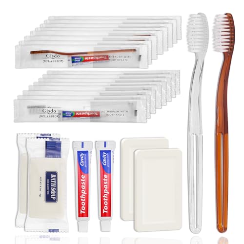 050 Packs Disposable Toothbrush & Toothpaste with Soap Travel Kit - Men & Women