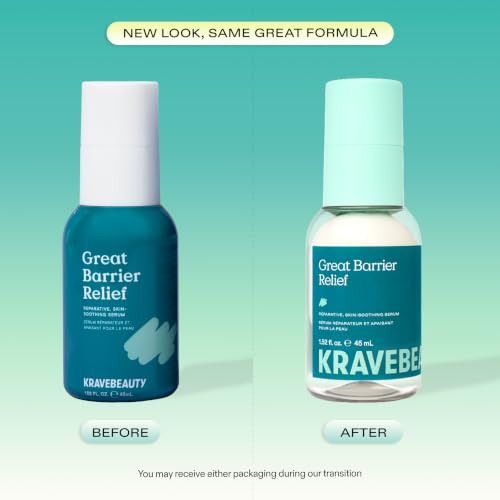 KraveBeauty Great Barrier Relief Face Serum 1.52 Fl Oz for Dry Sensitive Skin