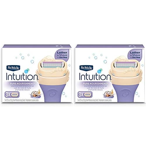 Schick Intuition Pure Nourishment Womens Razor Refills with Coconut Milk and Almond Oil