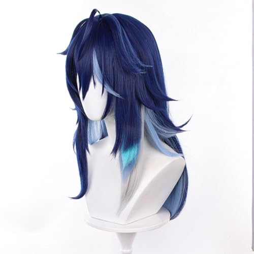 Dark Blue Mix Long Wig for Cosplay Anime Halloween Christmas - Servelove