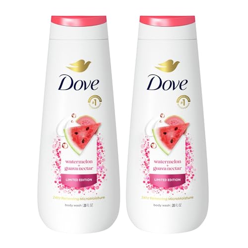 Dove Watermelon & Guava Body Wash - MicroMoisture Hydrating Shower Gel for Women, 2 Pack