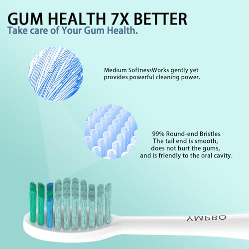 YMPBO Green Toothbrush Replacement Heads for TAO Clean UV Sanitizing Sonic Toothbrush - 10 Pack