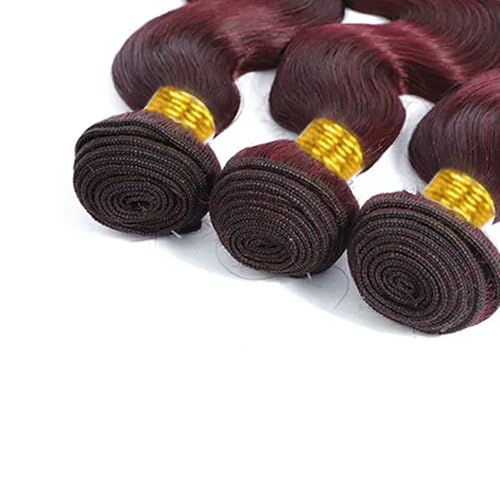 #99J Burgundy Human Hair Body Wave Bundles - 28, 30, 32 Inch, Unprocessed Brazilian Virgin Hair, 3 Bundles by FuivJuix