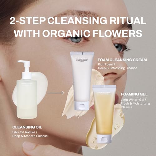 Organic Foam Cleansing Cream 150ml - Gentle Face Wash with Floral Fermentation | Pack of 1