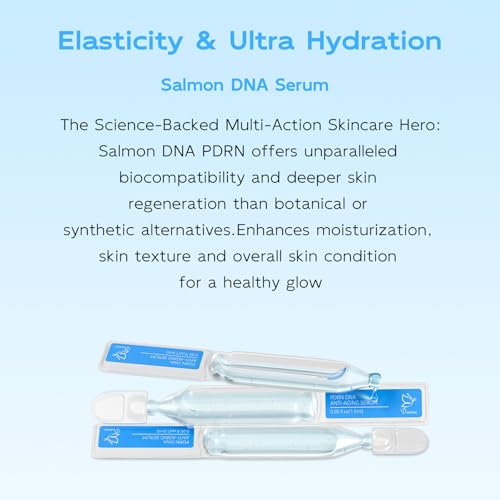Dumie Salmon DNA PDRN Anti-Aging Serum with Collagen & Hyaluronic Acid, Korean Skin Care for Wrinkles & Radiance, 30 Pack