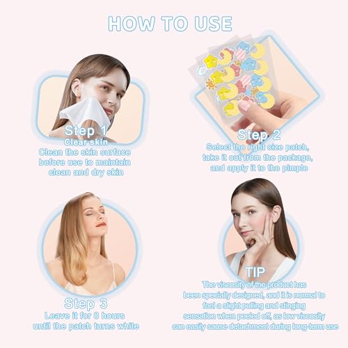Pimple Patches,Pimple Patches for Face,Hydrocolloid Acne Patches, Pimple Patch Cute, Salicylic Acid &Tea Tree Oil,8 Unique Acne Patch Designs,148 Count