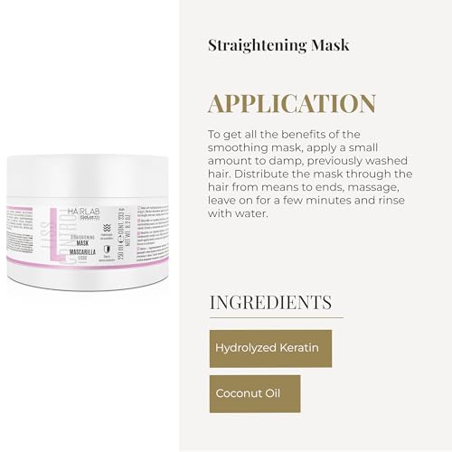 SALERM - Smoothing Hair Mask - Lisos Hair Lab - 250 ml - Perfect Smoothing for Unruly Hair - With Hydrolyzed Keratin and Coconut Oil - Heat Protector for Hair - Eliminates Frizz