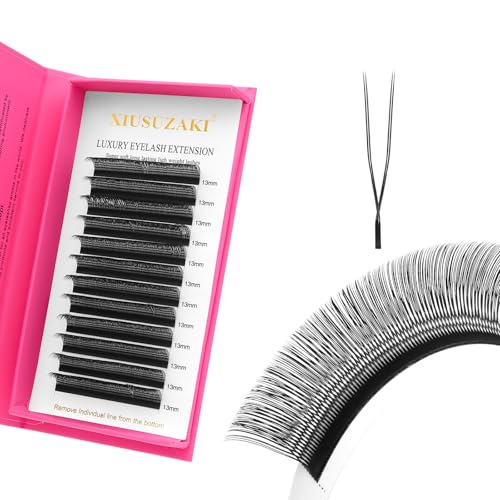 Double Tips U Shape Eyelash Extension 0.07 D Curl Volume Premade Fans Matte Black Cluster Lash Extensions(U-Double Tips-0.07 D-8-15mmMIX)