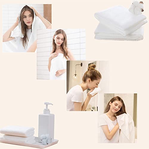 Disposable Large Hair Towels 40 Pack White Spa Towels 15.75 x 31.5 inches - Absorbent & Quick Dry