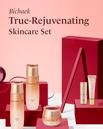 Korean Skincare Gift Set with Toner, Emulsion, Cream & Serum - Anti-Aging & Firming