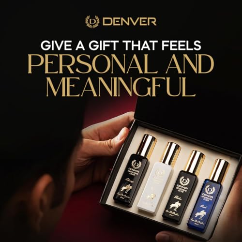Denver Men's Luxury Gift Set - 4 Eau de Parfum Collection, Long-Lasting Fragrances