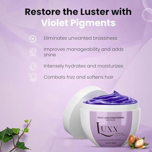 Violet Deep Conditioning Hair Mask for Color-Treated Hair - Hydrating, Vegan, 8 Fl Oz