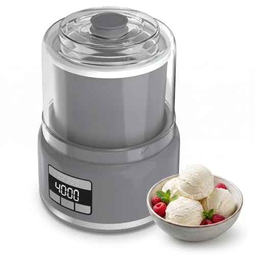 Ice Cream Maker Machine Gray 2.1 Quart Double Insulated Soft Serve Gelato Sorbet