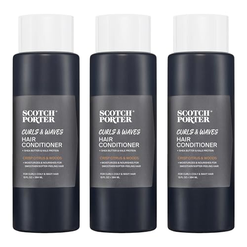 Scotch Porter Men’s Curls & Waves Hair Conditioner 3-Pack - Vegan, Sulfate-Free