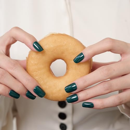 BON NAILS Wicked Green Classic Short Press-On Nails 30 Pieces with Glue Tabs