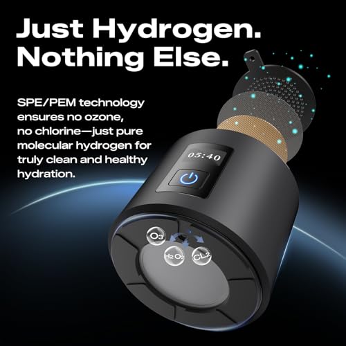 Hydrogen Water Bottle Generator 10 Oz Grey - Lab-Verified Up to 7560 PPB