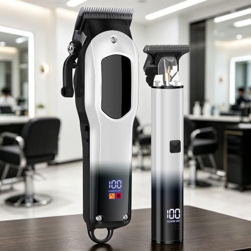PZN Cordless Hair Clippers & Beard Trimmer Set with Gradient Black & White